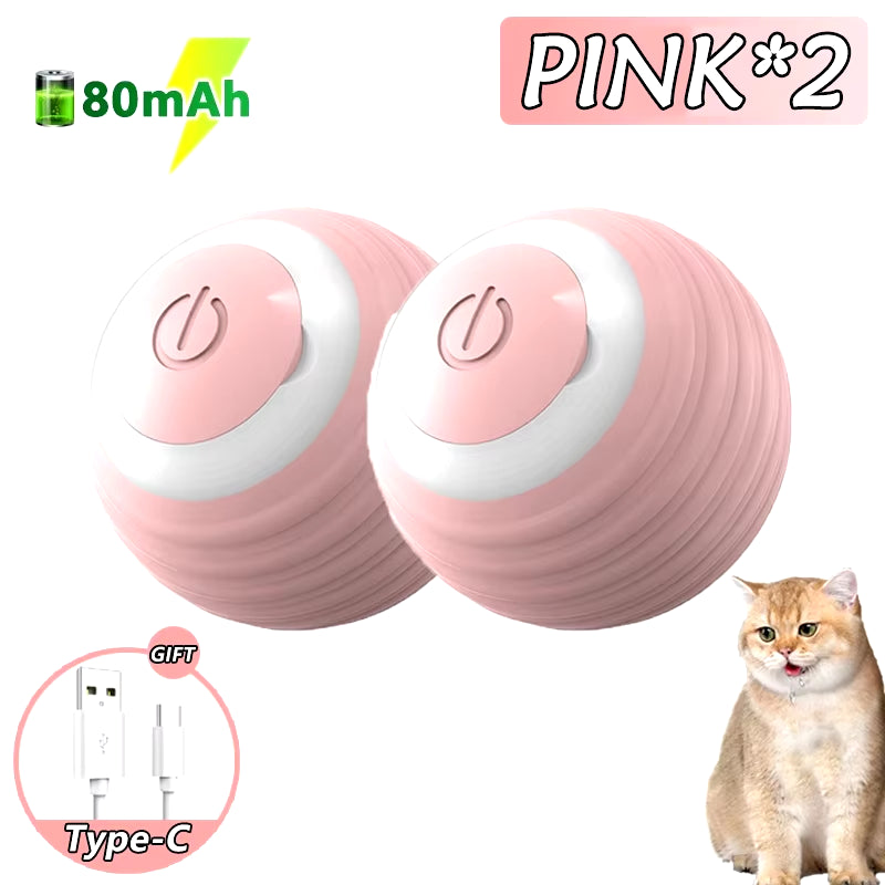 2PCS Cat Interactive Ball Indoor Automatic Rolling Magic Ball Smart Cat Toys Electronic Interactive Cat Toy Cat Game Accessories