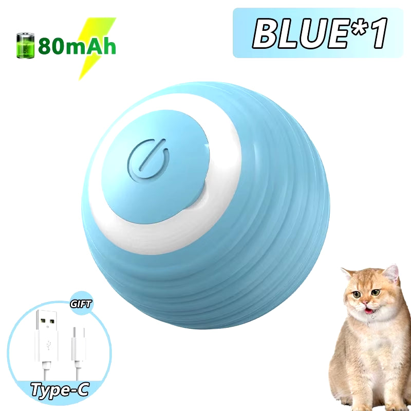 2PCS Cat Interactive Ball Indoor Automatic Rolling Magic Ball Smart Cat Toys Electronic Interactive Cat Toy Cat Game Accessories