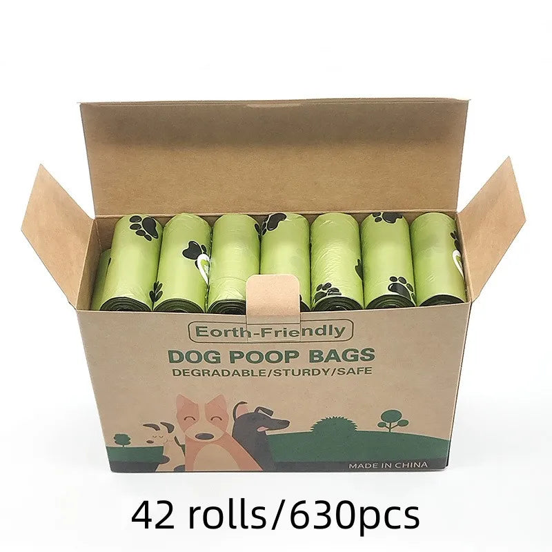 New Pet Biodegradable Trash Bag Dog Poop Bags Bulk Biobase Scented Poo Bag Degradable Cat Waste Bags Dog Poop Dispenser Gifts