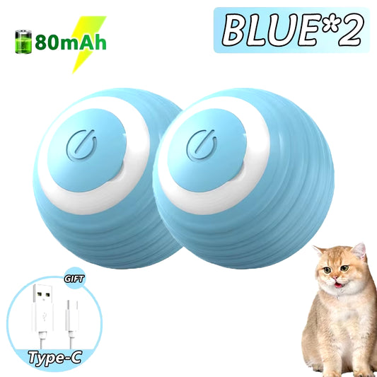 2PCS Cat Interactive Ball Indoor Automatic Rolling Magic Ball Smart Cat Toys Electronic Interactive Cat Toy Cat Game Accessories