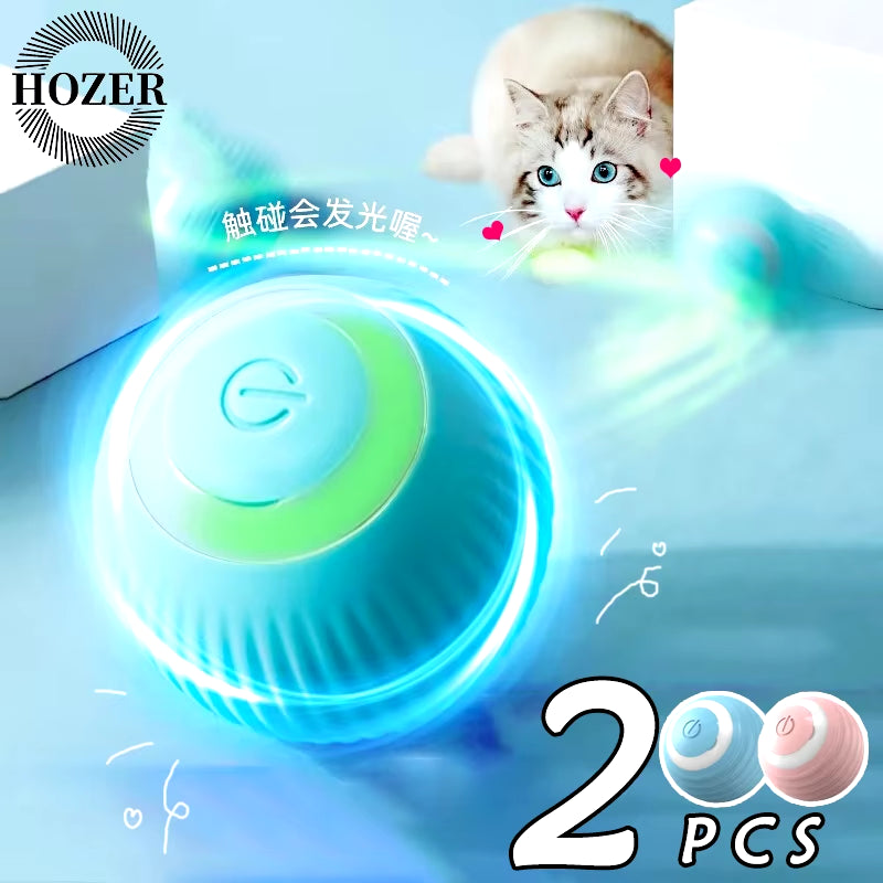 2PCS Cat Interactive Ball Indoor Automatic Rolling Magic Ball Smart Cat Toys Electronic Interactive Cat Toy Cat Game Accessories